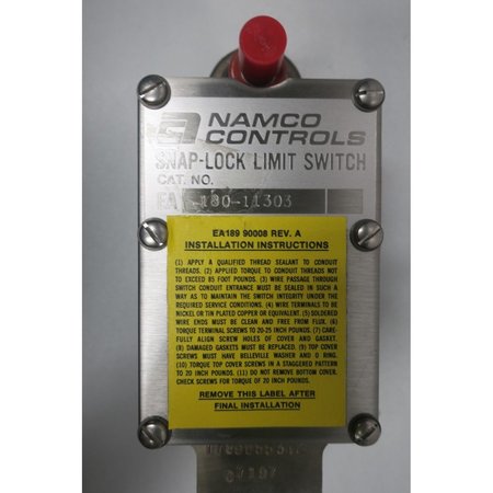 Namco 600VAc Limit Switch EA180-11303